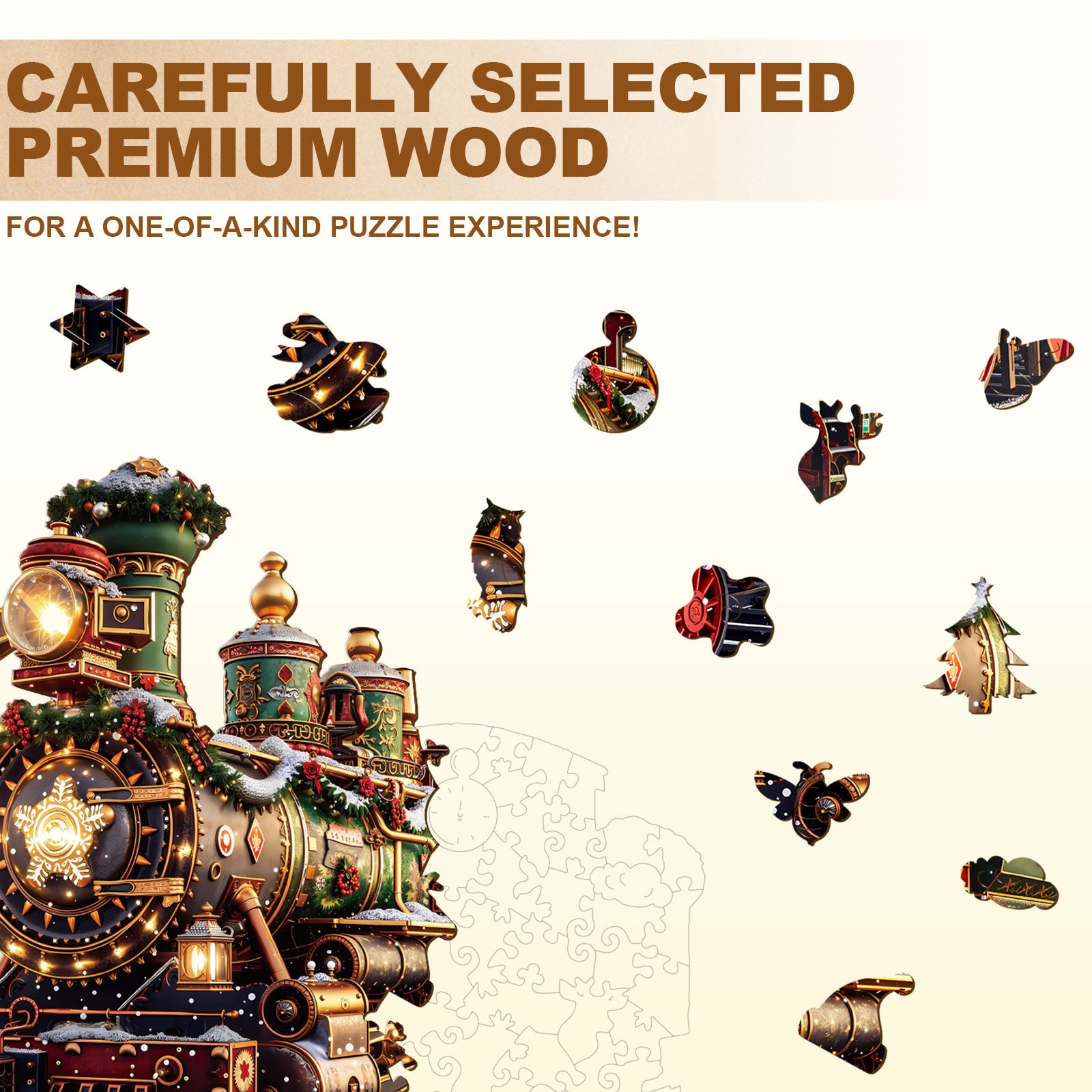 Christmas Mechanical Train-1 Wooden Jigsaw Puzzle