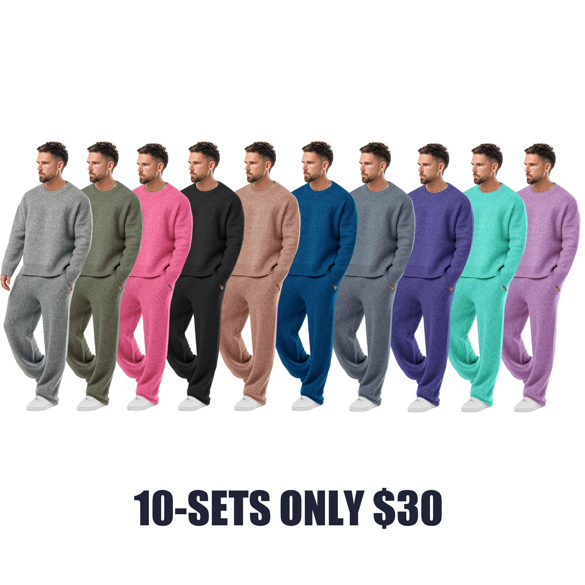 Classic Grey Marl Knit Sweater — Long Sleeve Knit Top