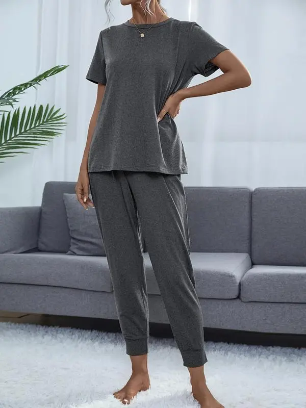 Women's Comfortable Solid Color Lounge Set