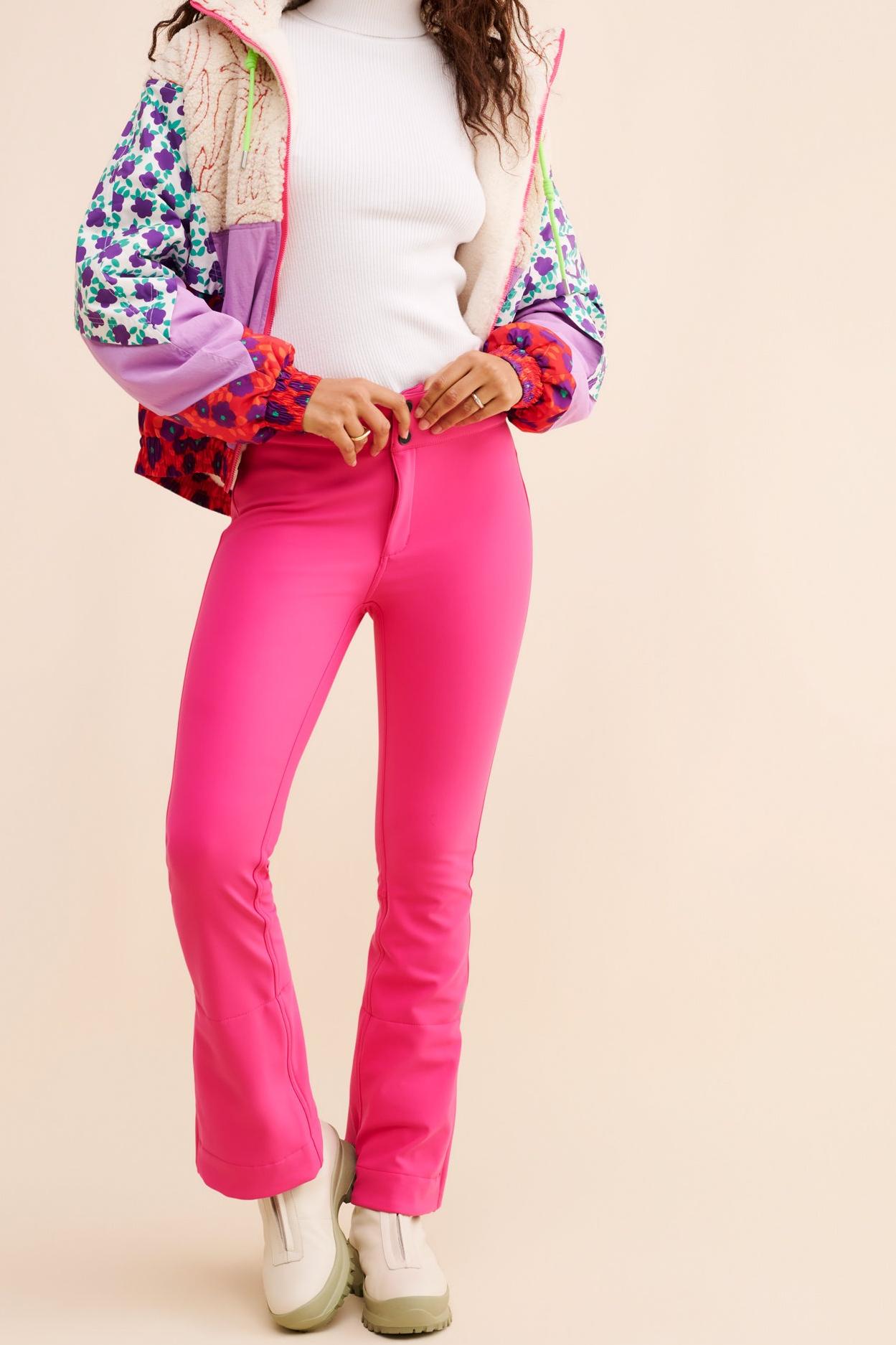 Pink Fluorescent Stretch Cotton Trousers
