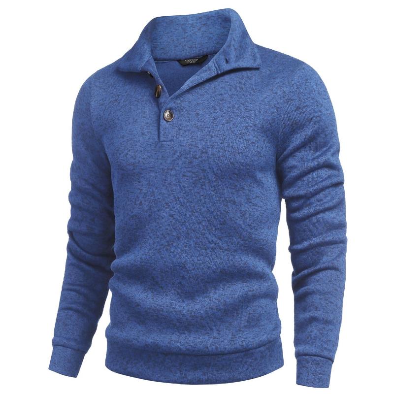 Men’s Fitted Long Sleeve Turtleneck Knit Sweater – Ribbed Cuffs & Hem, Soft Stretch Fabric