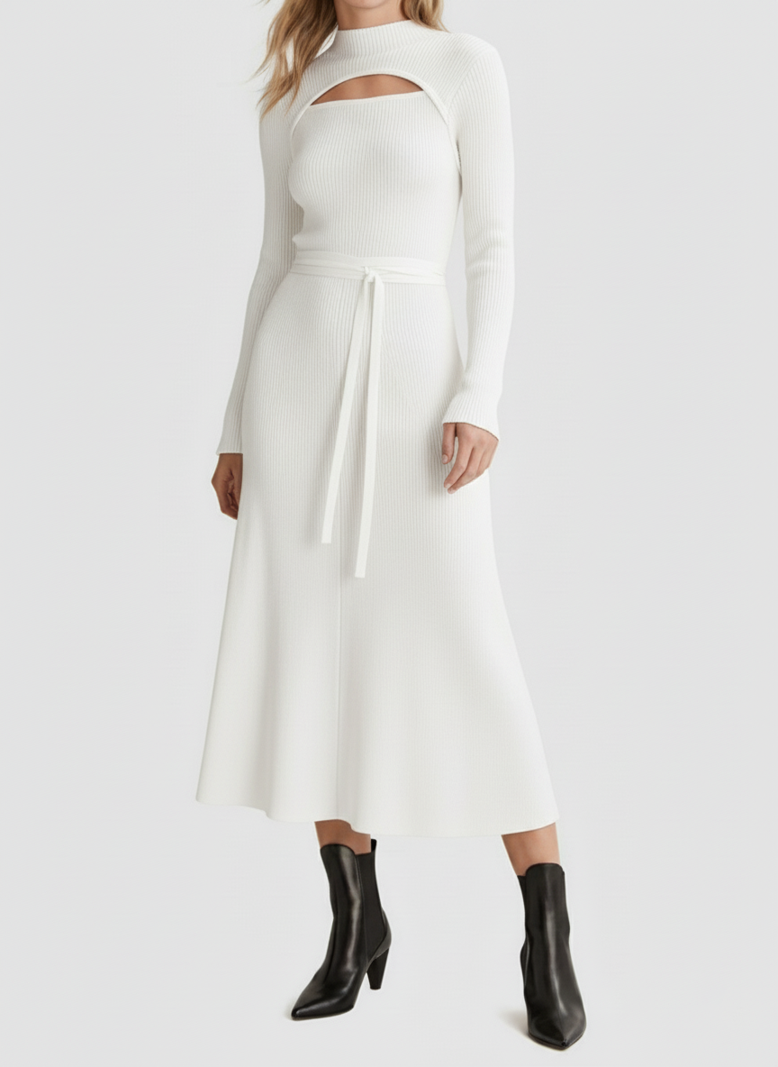 NEW🔥 Casual Solid Woolen Dress