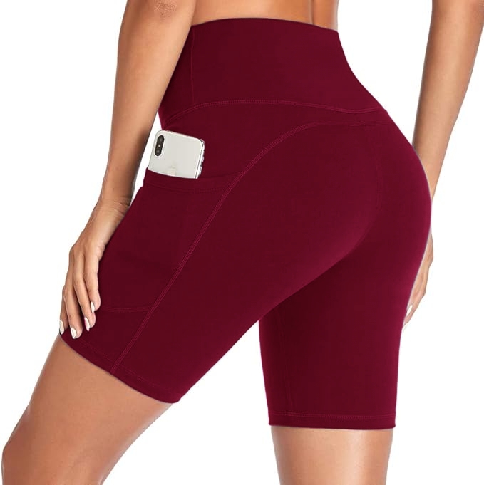 High Waist Athletic Yoga Shorts,Soft Shorts,Breathable, Pocketed Stretchable Tight Fit Gym Wear For Daily Workout