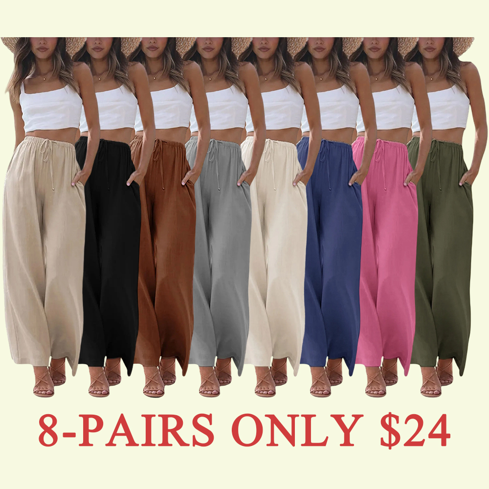 Women's Lightweight Wide Leg Palazzo Pants with Pockets