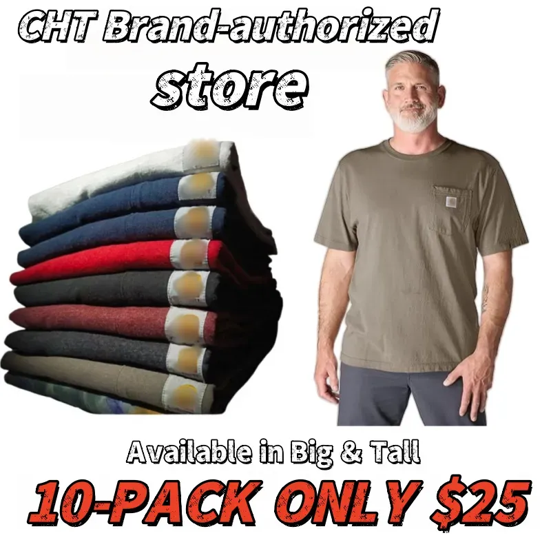 Last Day Promotion!CHT Men's K87 Workwear Loose Fit Heavyweight Short-Sleeve Pocket T-Shirt (Also Available in Big & Tall)
