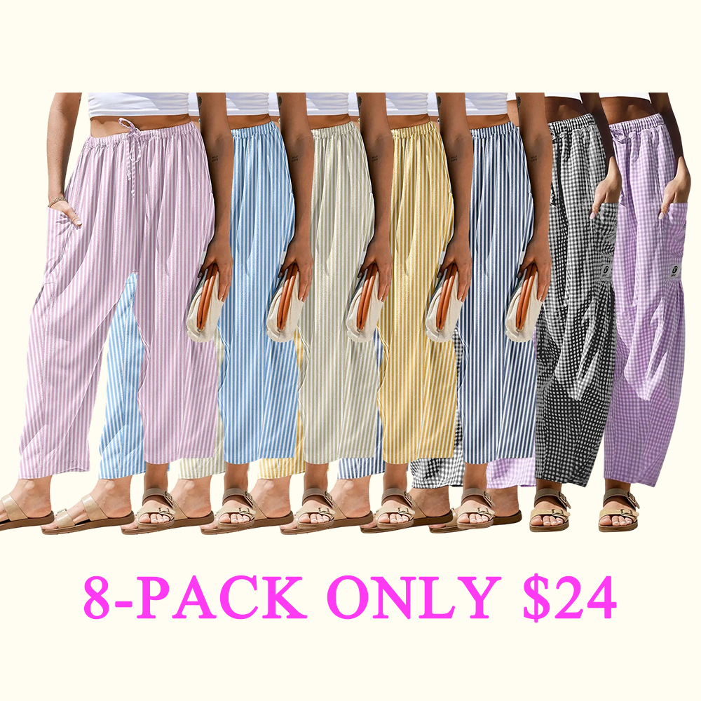 Women's SS26 Wide Leg Gingham Plaid Pants💐