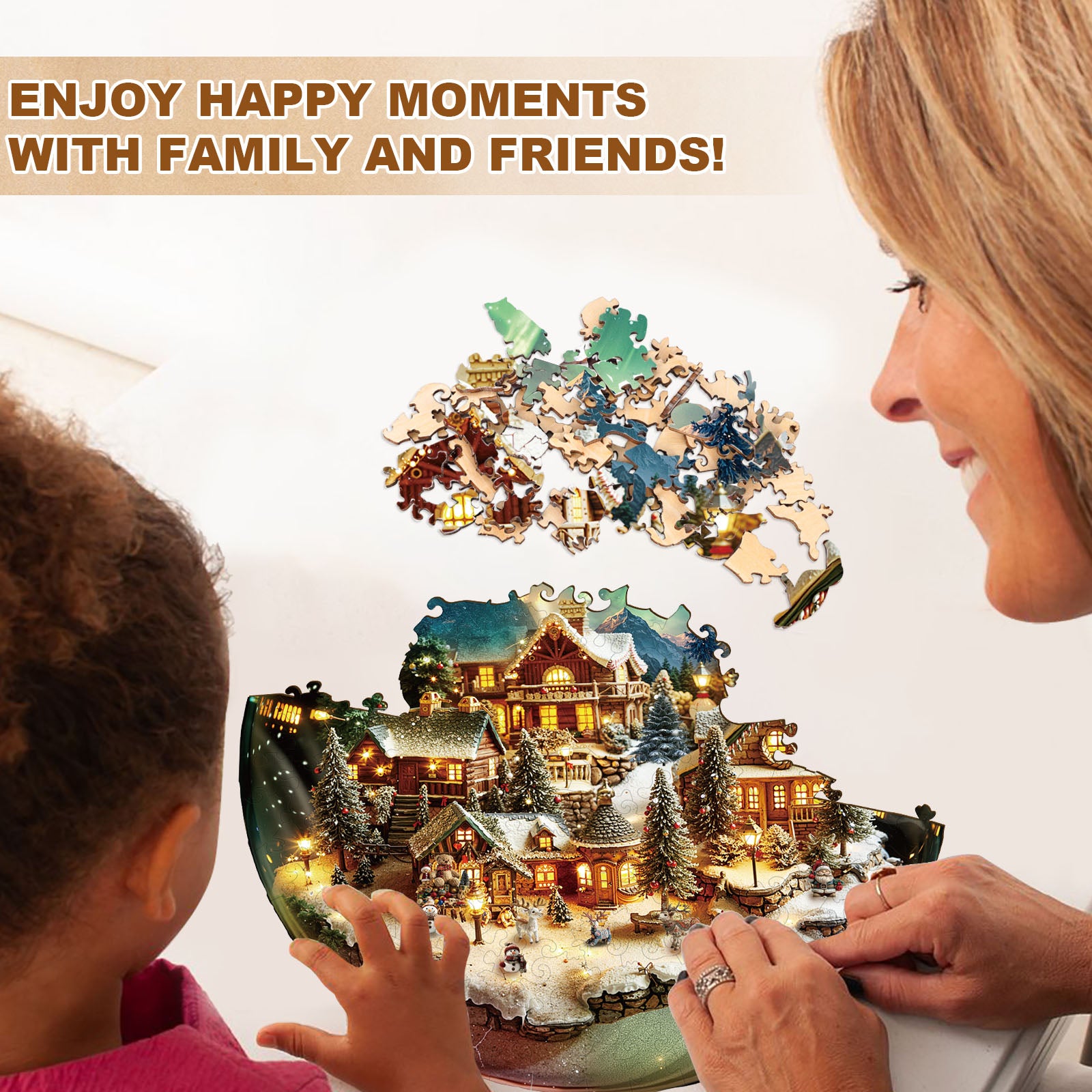 Christmas crystal ball Wooden Jigsaw Puzzle