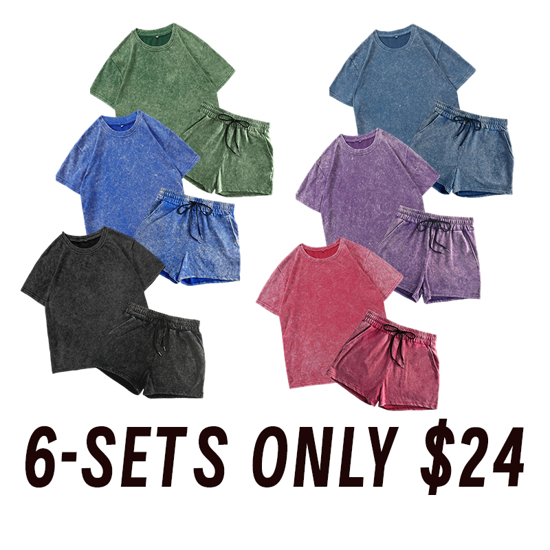 Women’s Denim-Effect Print Matching Set