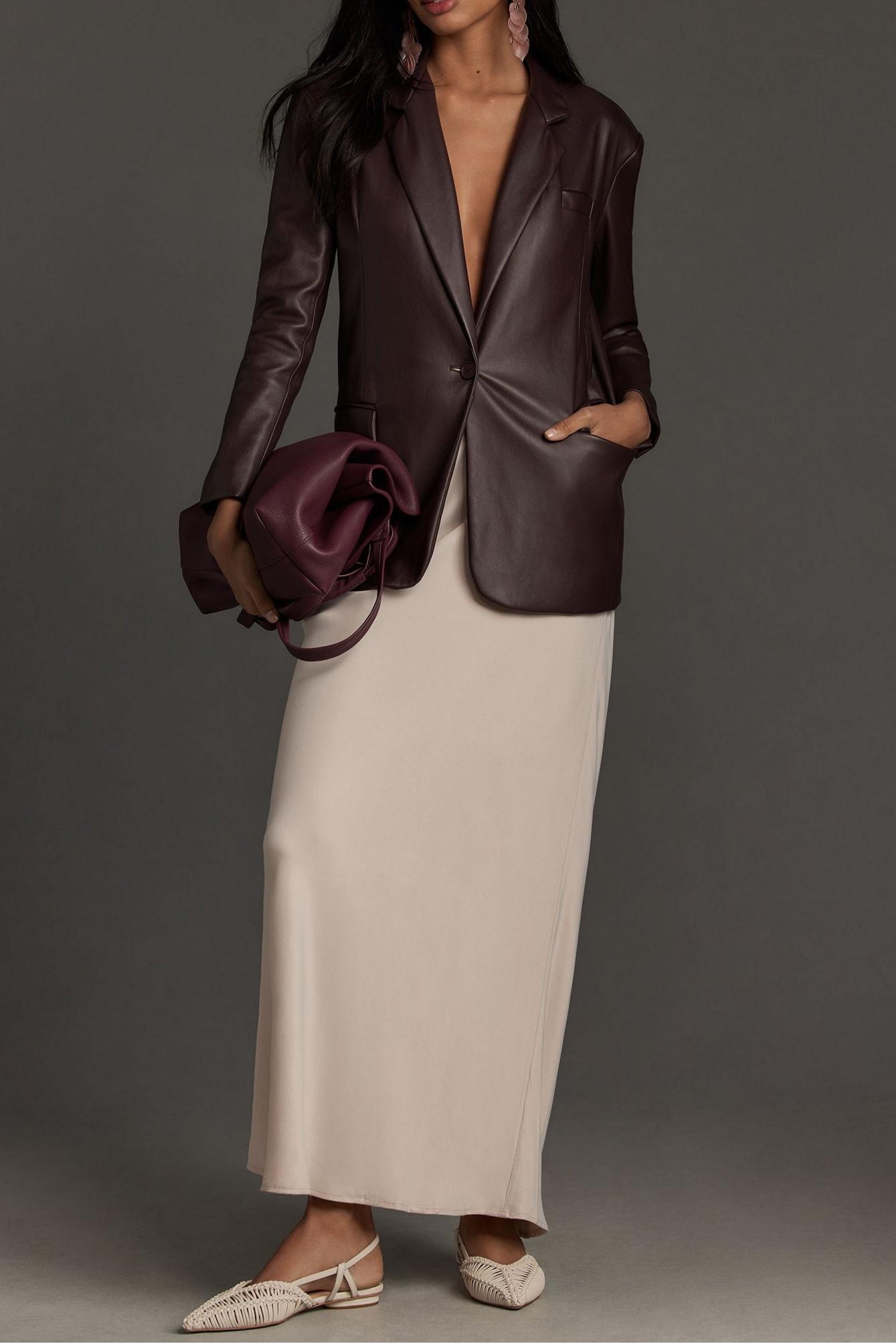 Embellished Side-Drape Maxi Skirt