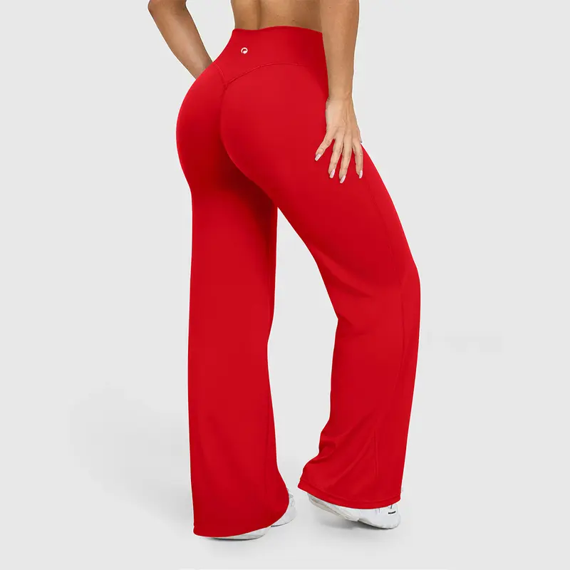 Women's Casual Pants - High-waisted Loose-Fitting Casual Pants - Comfortable and Elastic Loose Pants with Stretchy Material - Straight Leg Hem