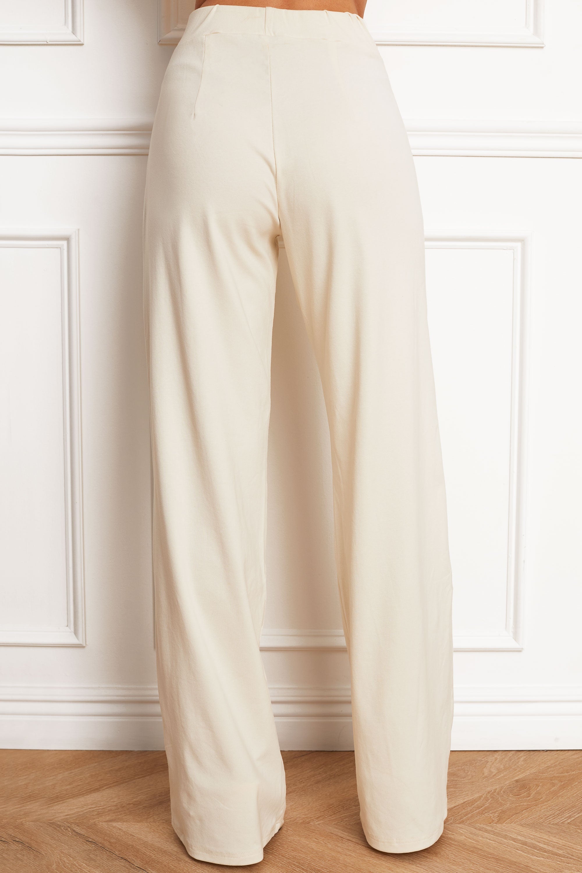 Refined Elastic-Waist Stretch Pants