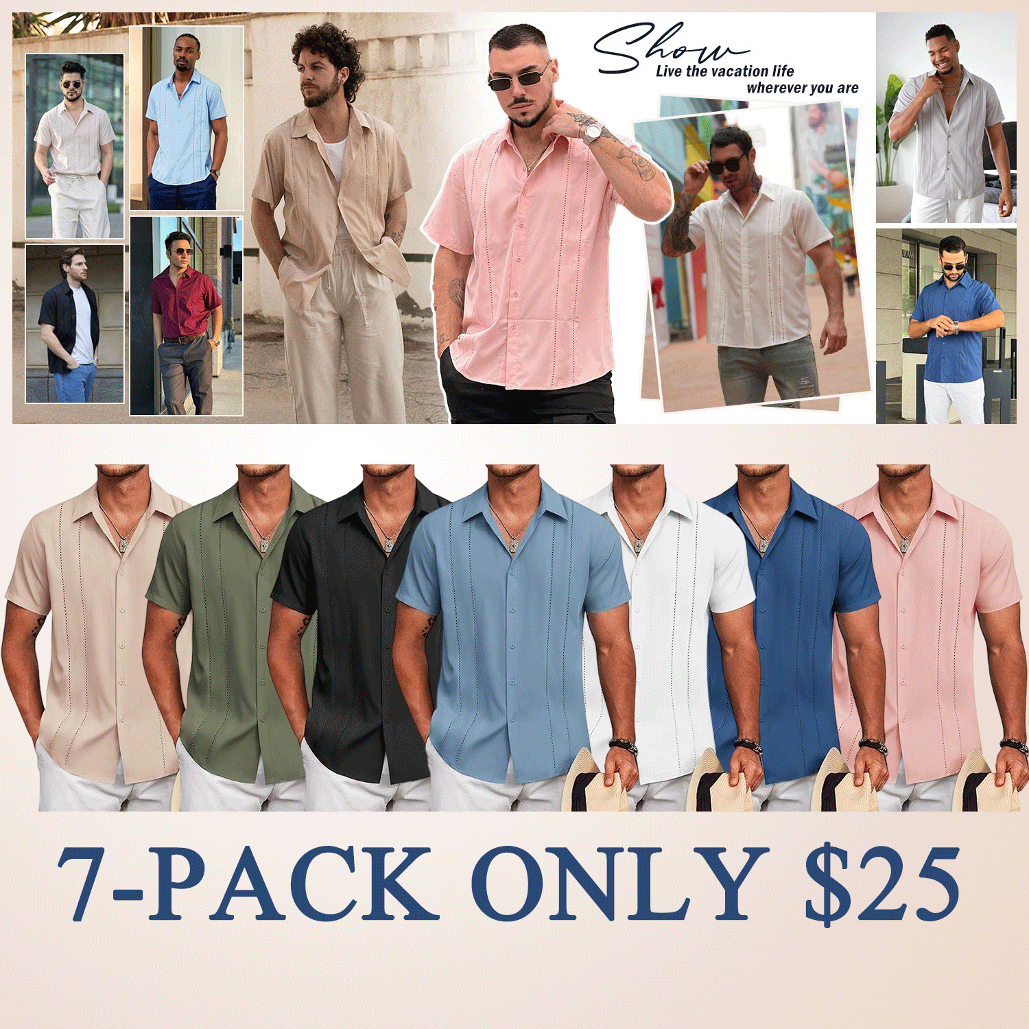 Men's Cuban Linen Guayabera Shirt – Short Sleeve