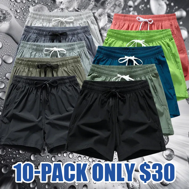 Men's Zipper Pocket Casual Shorts – Drawstring Waist, All-Season Wear