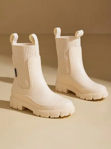 Women's Solid Color Waterproof Rain Boots