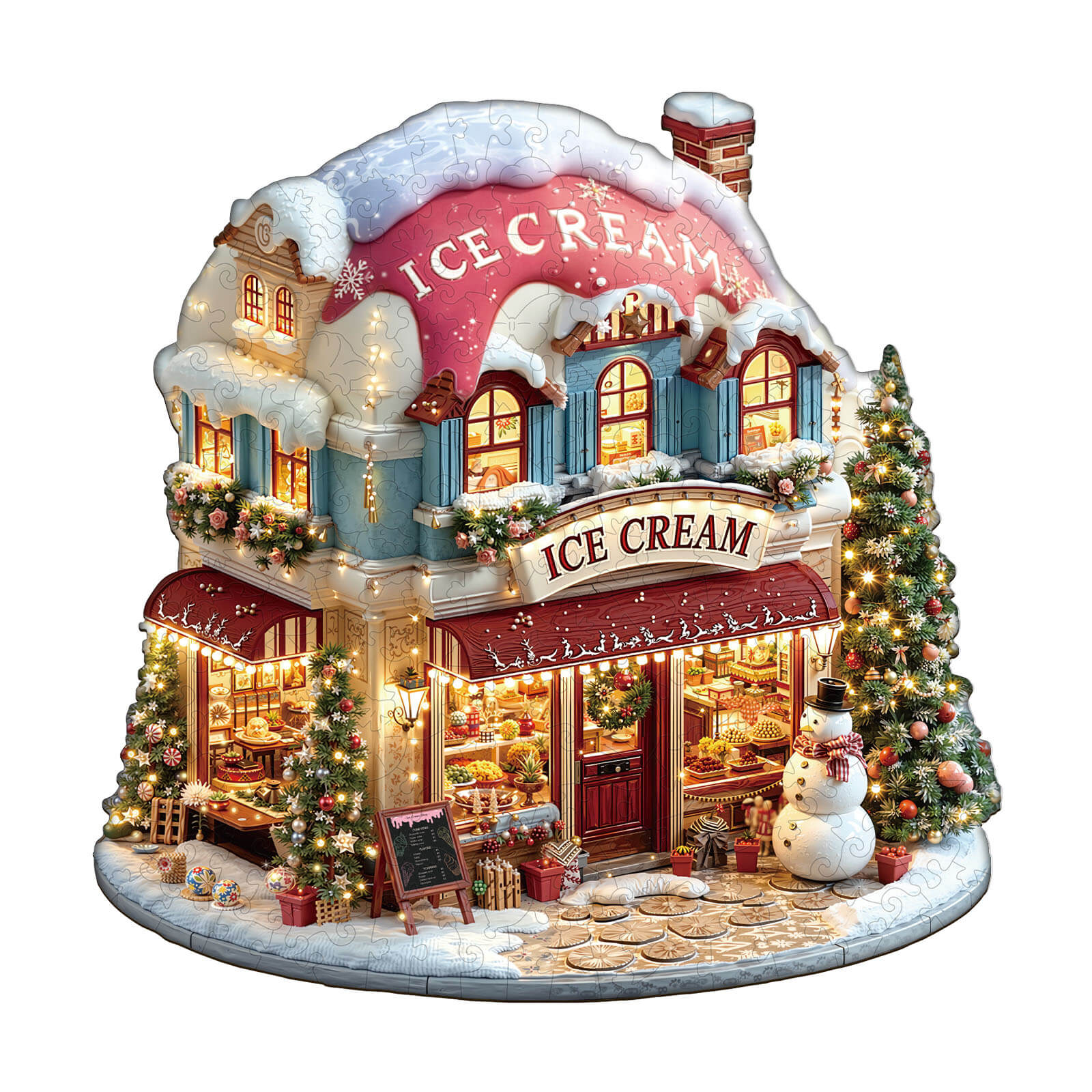 Christmas ice cream Wooden Jigsaw Puzzle