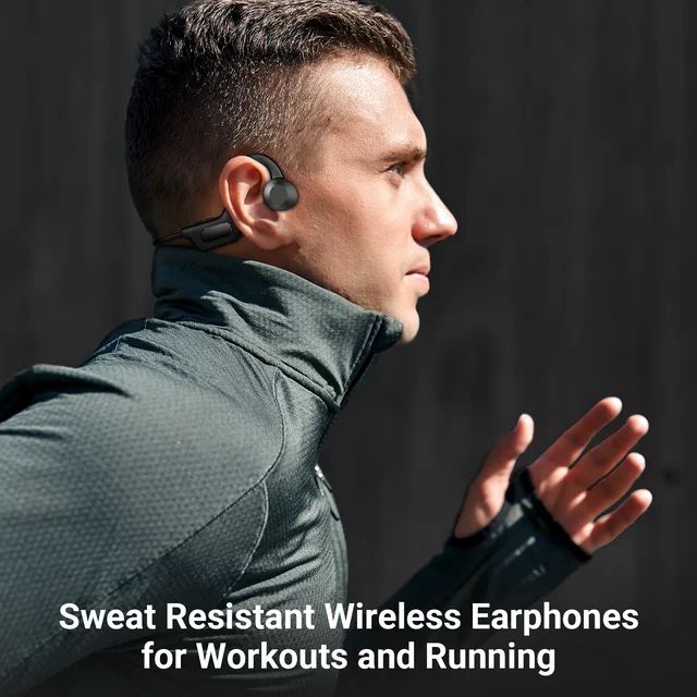 Bone Conduction Wireless Open Ear Headphones with Built-in Mic
