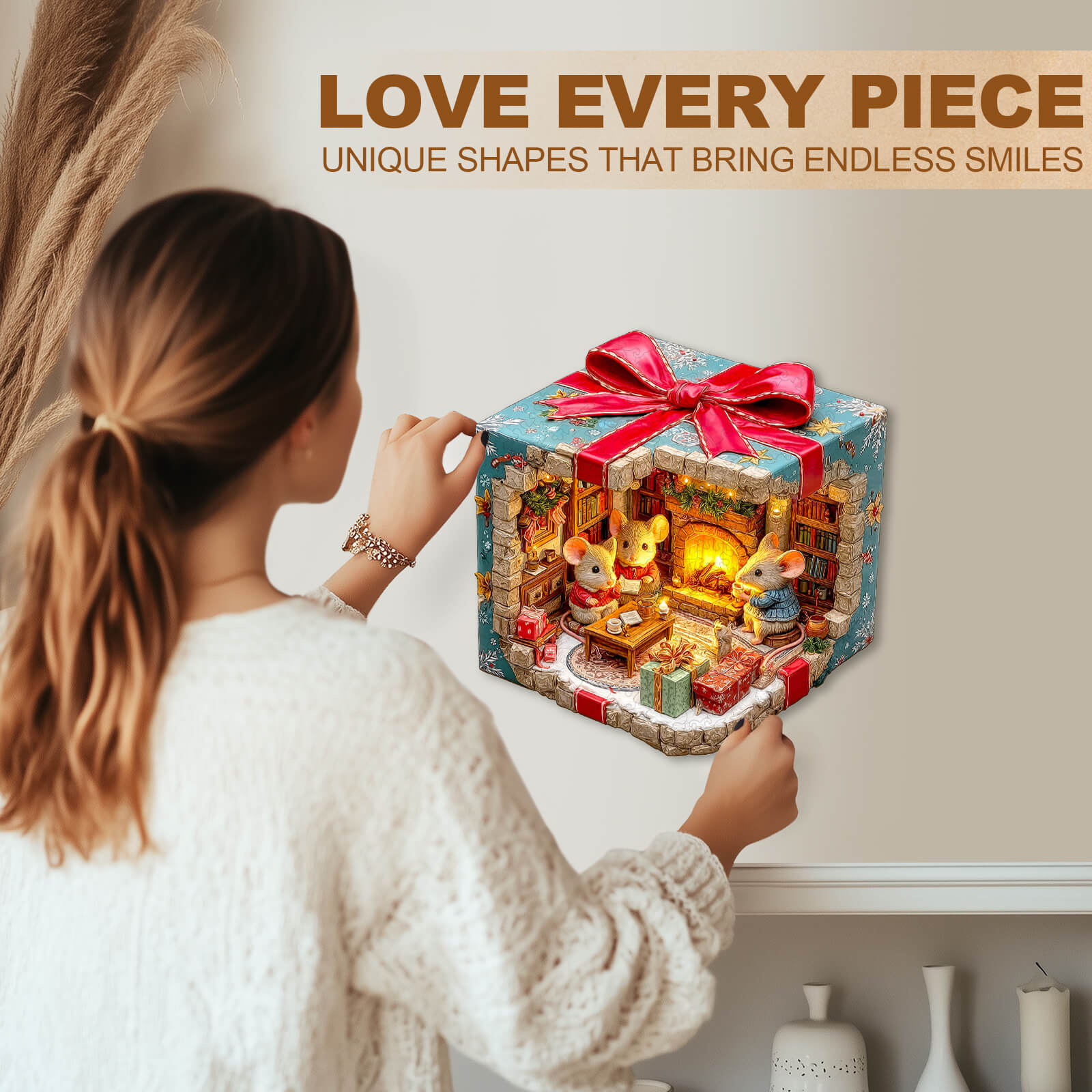 Mouse's Gift House Wooden Jigsaw Puzzle