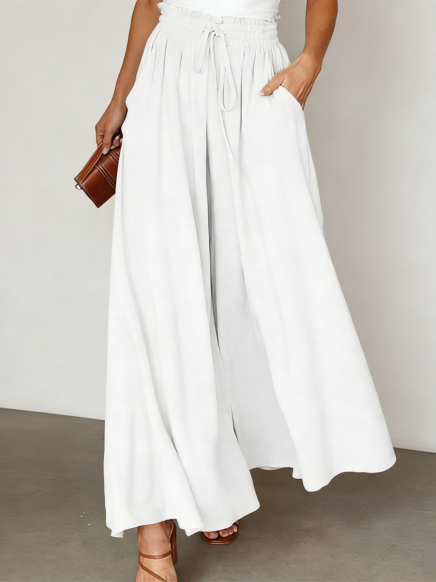 Women's Elastic Wide-leg High-waisted Trousers