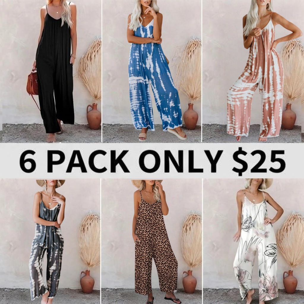 Plus Size Women Fashion Wide Leg Suspender Jumpsuit with Pockets Curvy Overalls