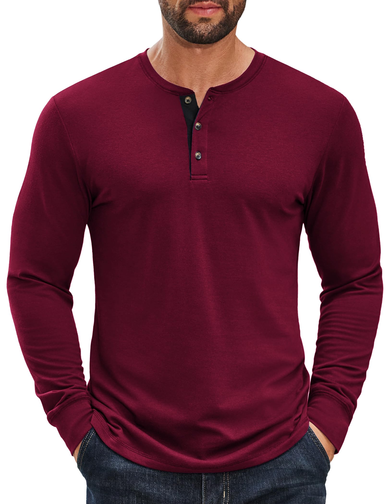 Men’s Classic Cotton Henley Long Sleeve