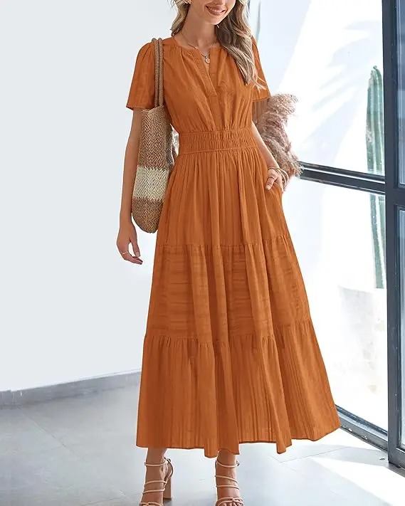 🔥Easter Sale!Women’s Lightweight Boho Maxi Dress with Pockets