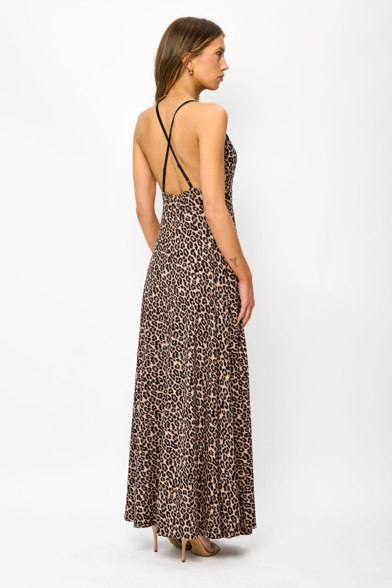 Leopard-Print Brushed Maxi Dress