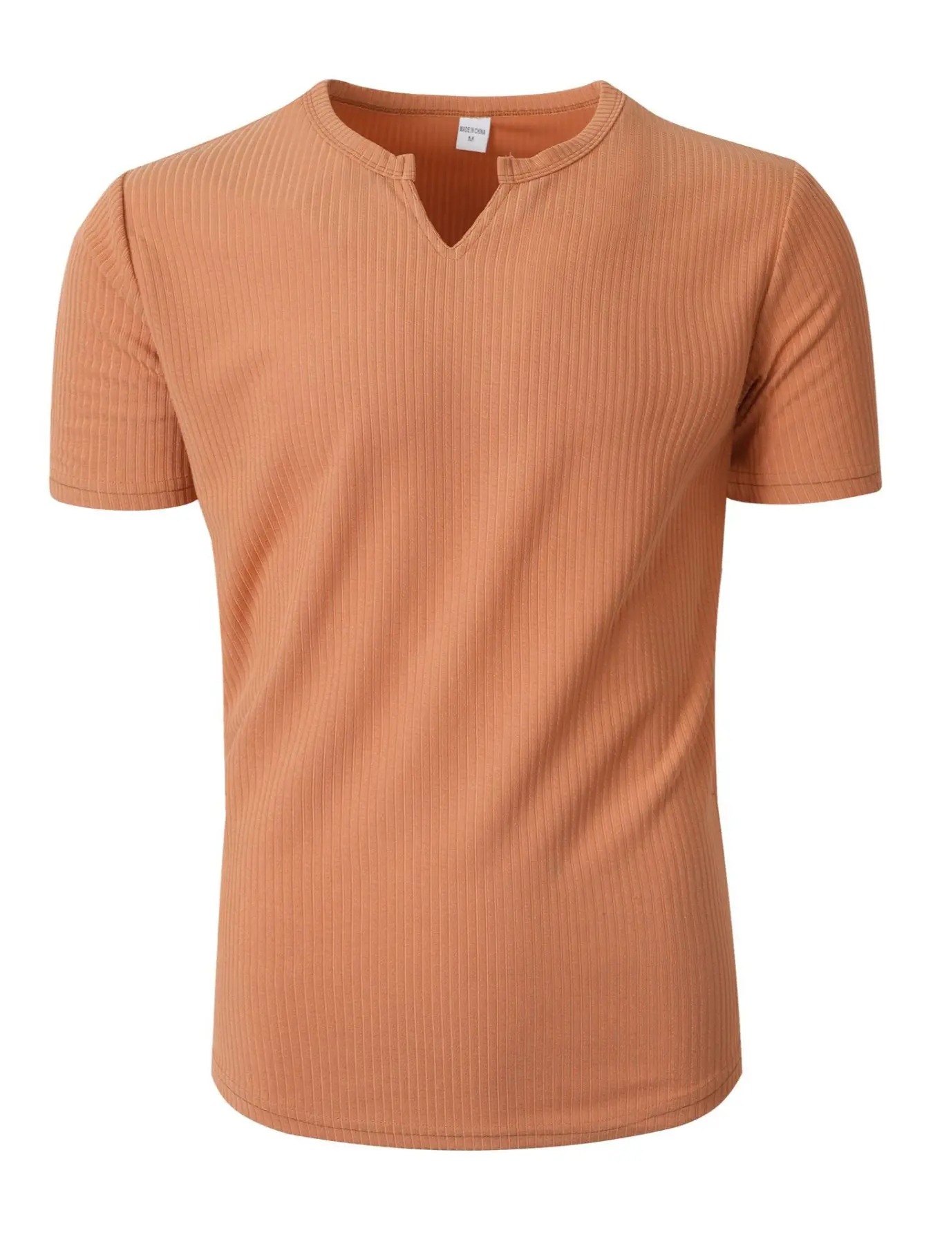 Men's Vertical Striped V-Neck Short Sleeve T-Shirt