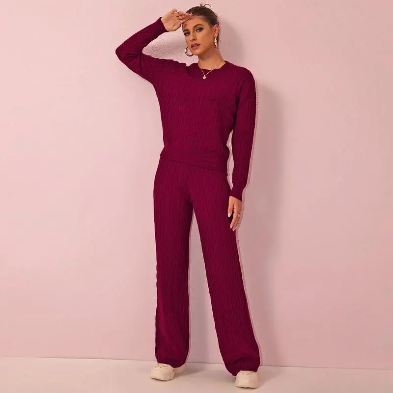 Cozy Women’s Cable-Knit Lounge Set