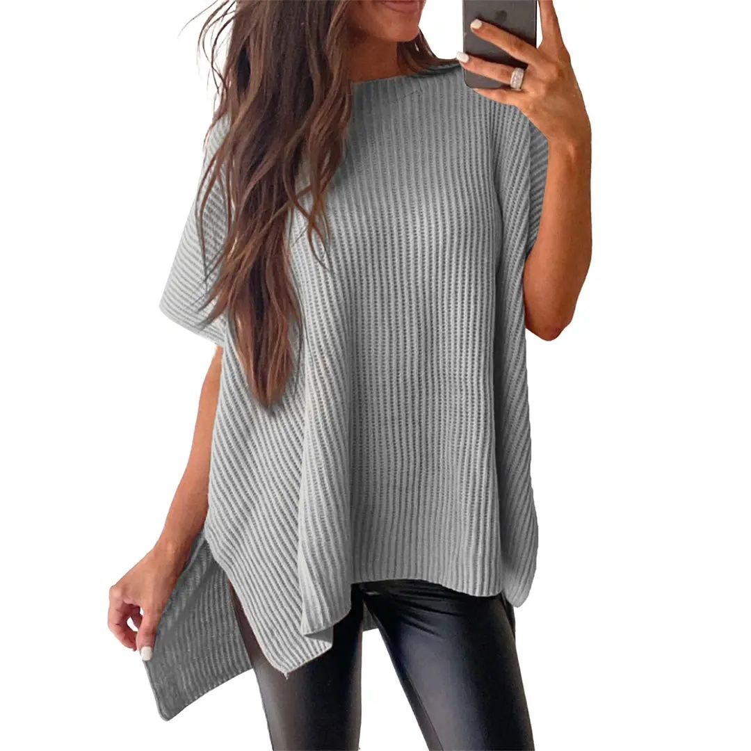 2026 Spring/Summer Oversized Cozy Ribbed Knit Top