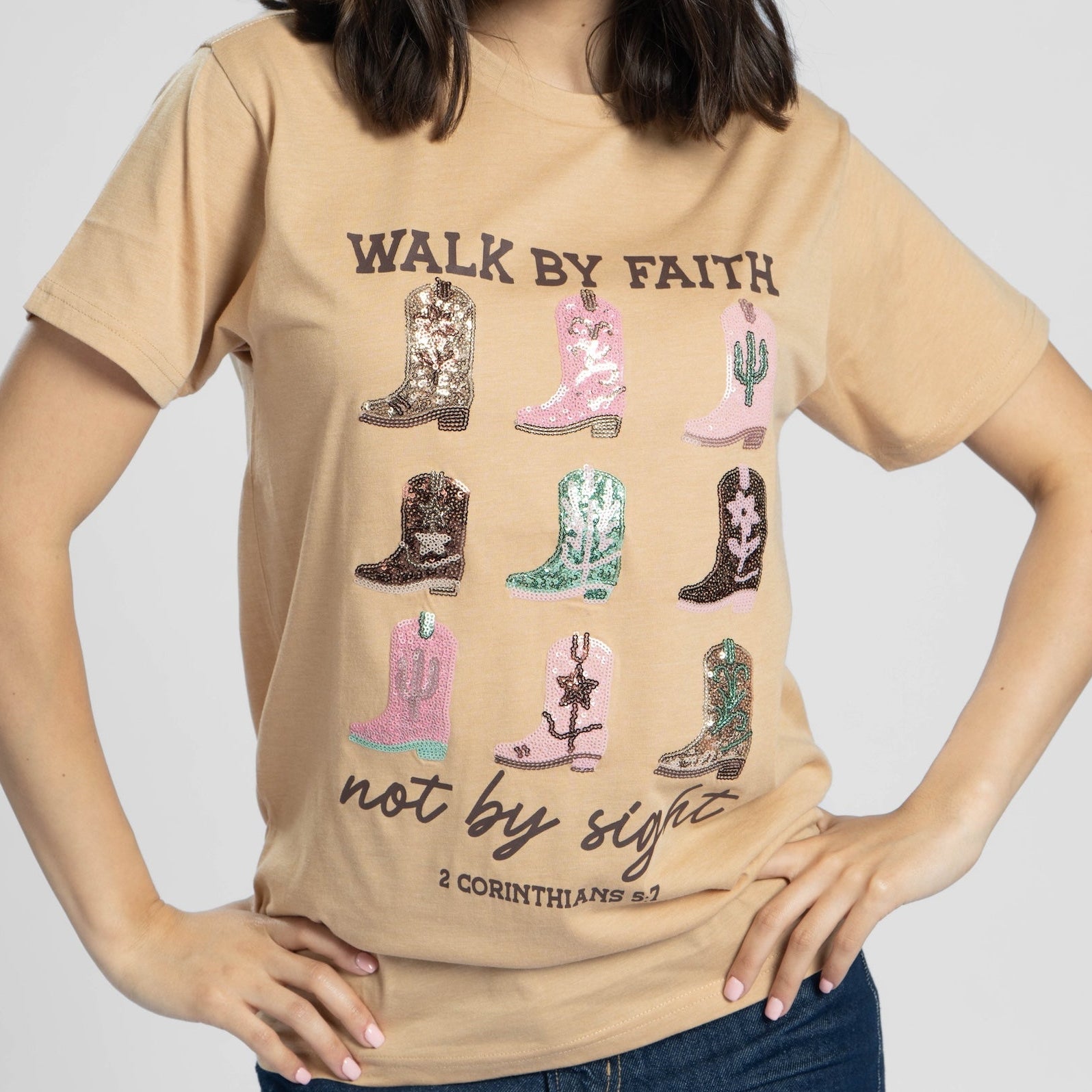 Embellished Walk by Faith Sequin Tee