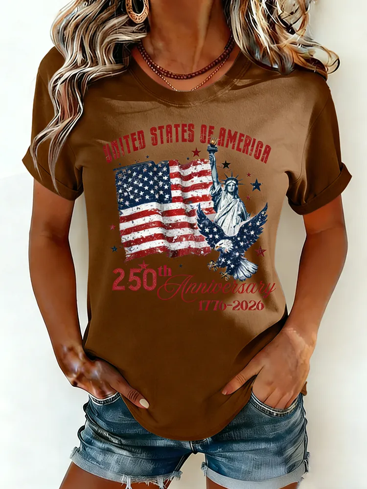 USA 250th Anniversary Statue Of Liberty Eagle Vintage Patriotic Tee