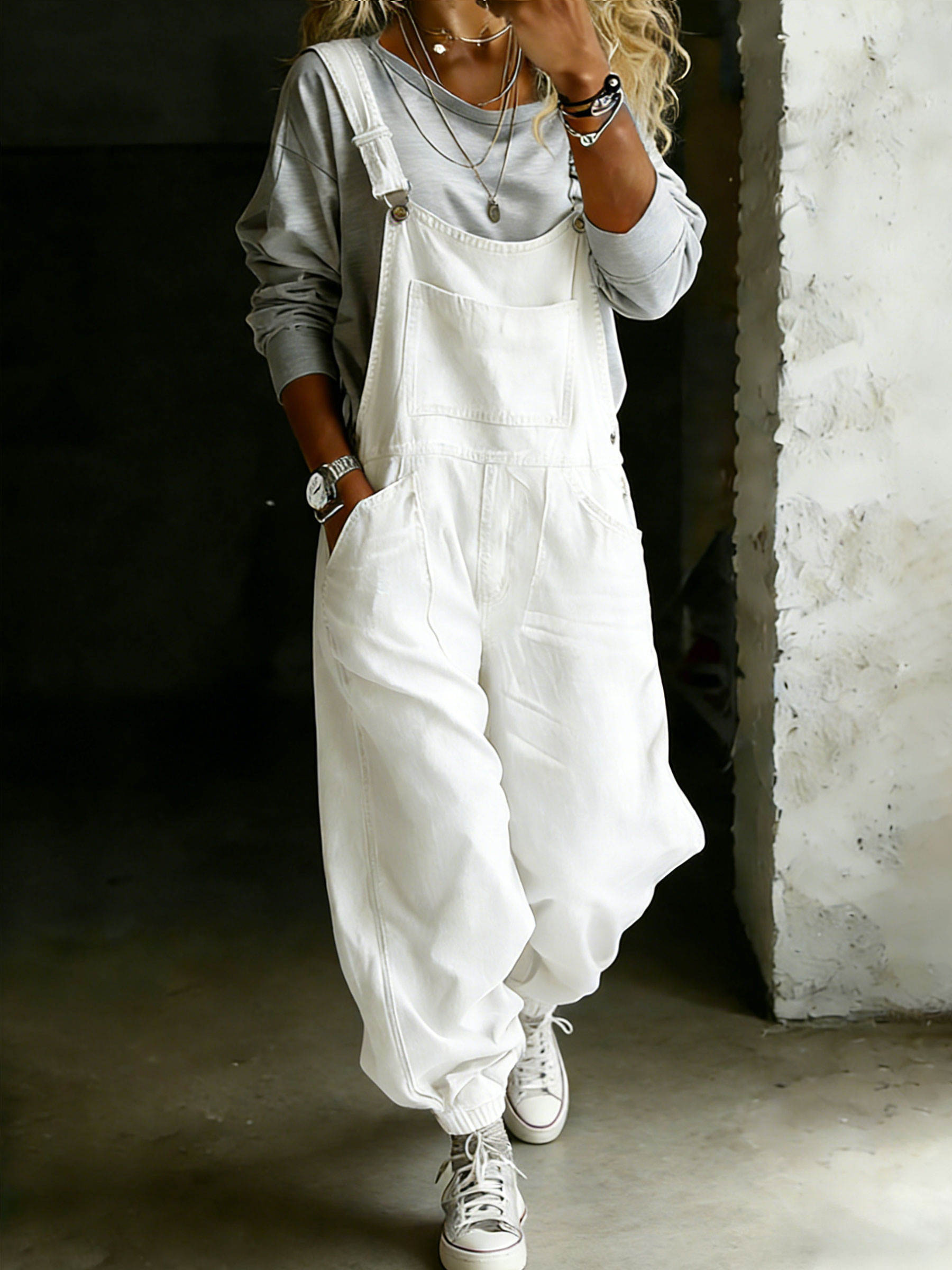 Women’s Casual One Piece Denim Jumpsuit