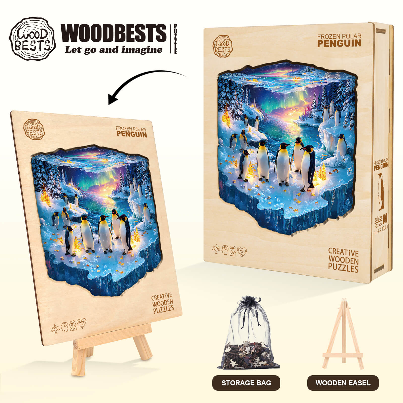 Frozen polar Penguin Wooden Jigsaw Puzzle