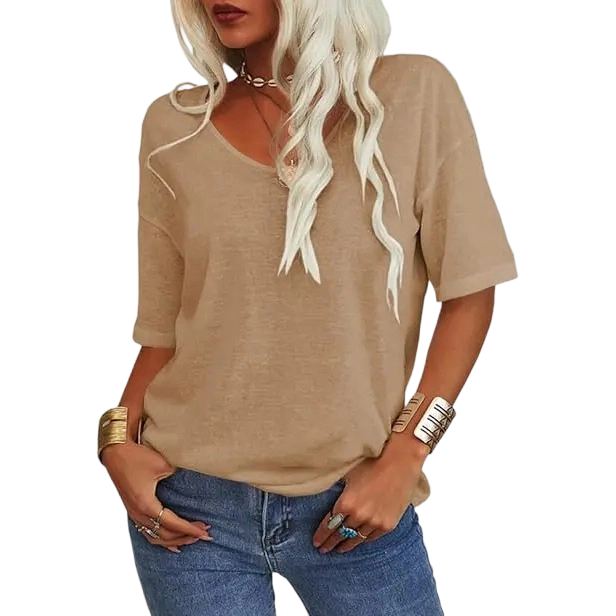 🌟🌟Women’s Soft V-Neck Casual Loose Fit T-Shirt