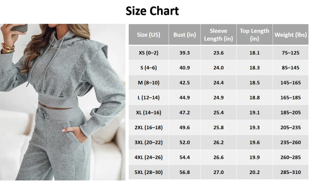 Hooded Long Sleeve Sweatshirt and Casual Wide Leg Sweatpants Set