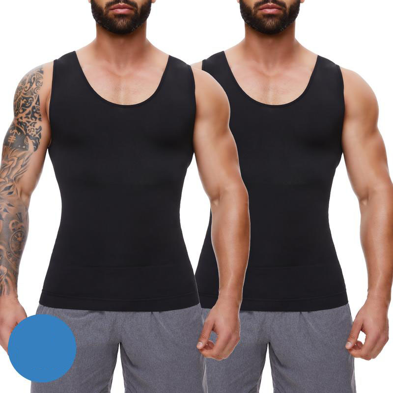 Menswear Body Shaper Shapewear Compression Tummy Control Vest Comfy Stretchy Lightweight Workout Tank Top Fabric Breathable Undershirt Elastic Soft Polyester