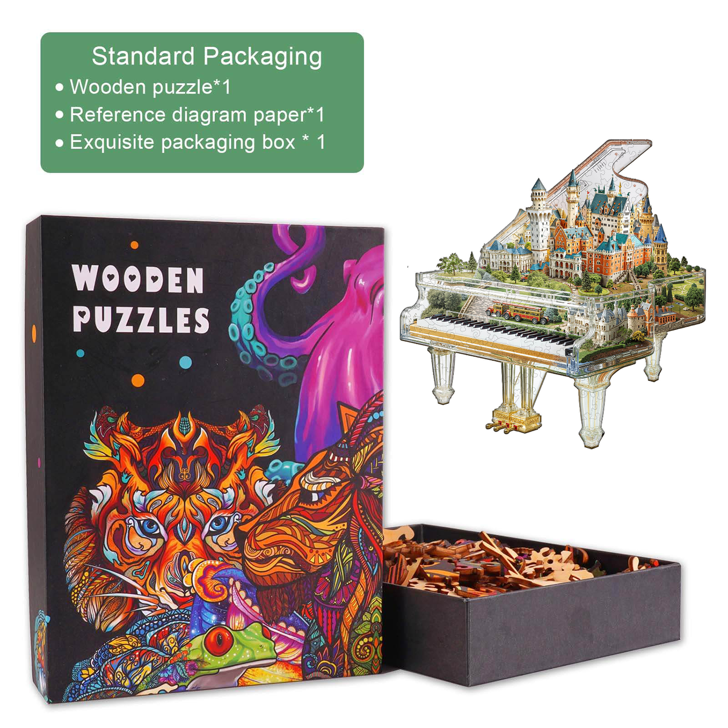 Piano Castle Wooden Jigsaw Puzzle