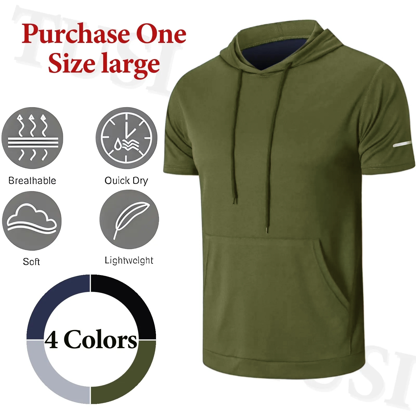 Men's Summer Athletic Hooded T-Shirt