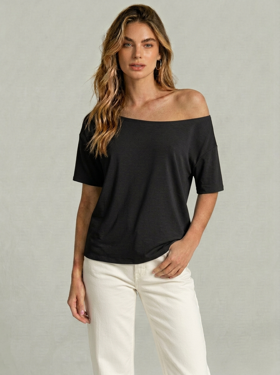 Women's Basic Solid Color Short Sleeve Tee