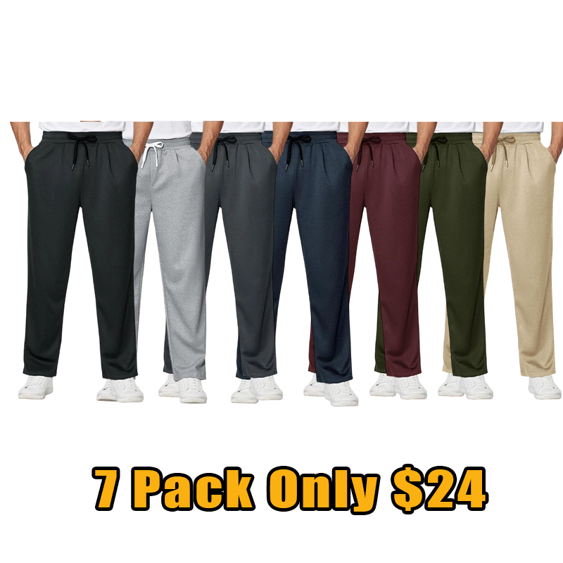 Men’s Relaxed Drawstring Casual Pants Set (4-Pack)
