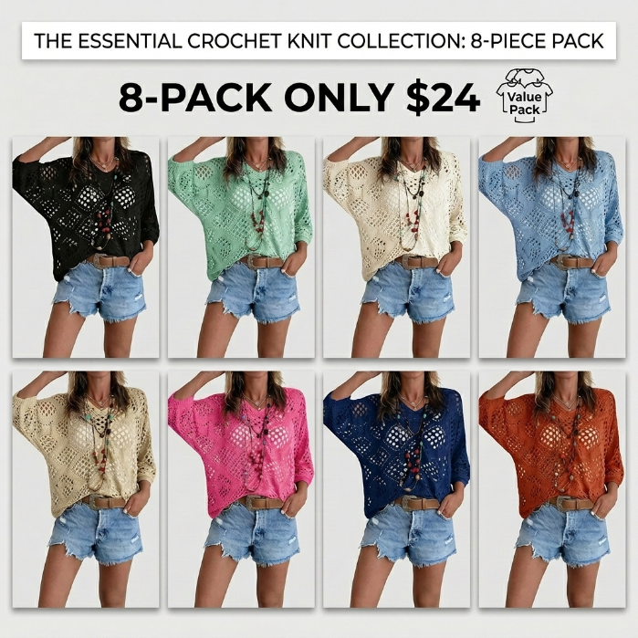 🔥【Stock Up Deals】Women's Bohemian-Inspired Beige Crochet Top with V-Neck