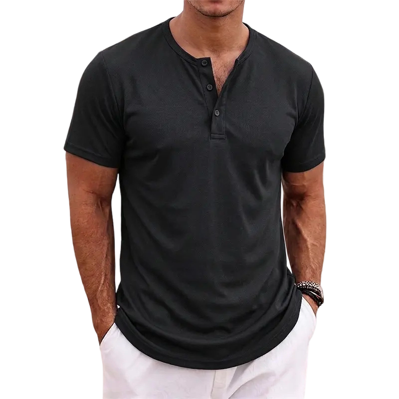 7-Pack Men's Casual Henley Shirt – Breathable, Comfortable & Stylish