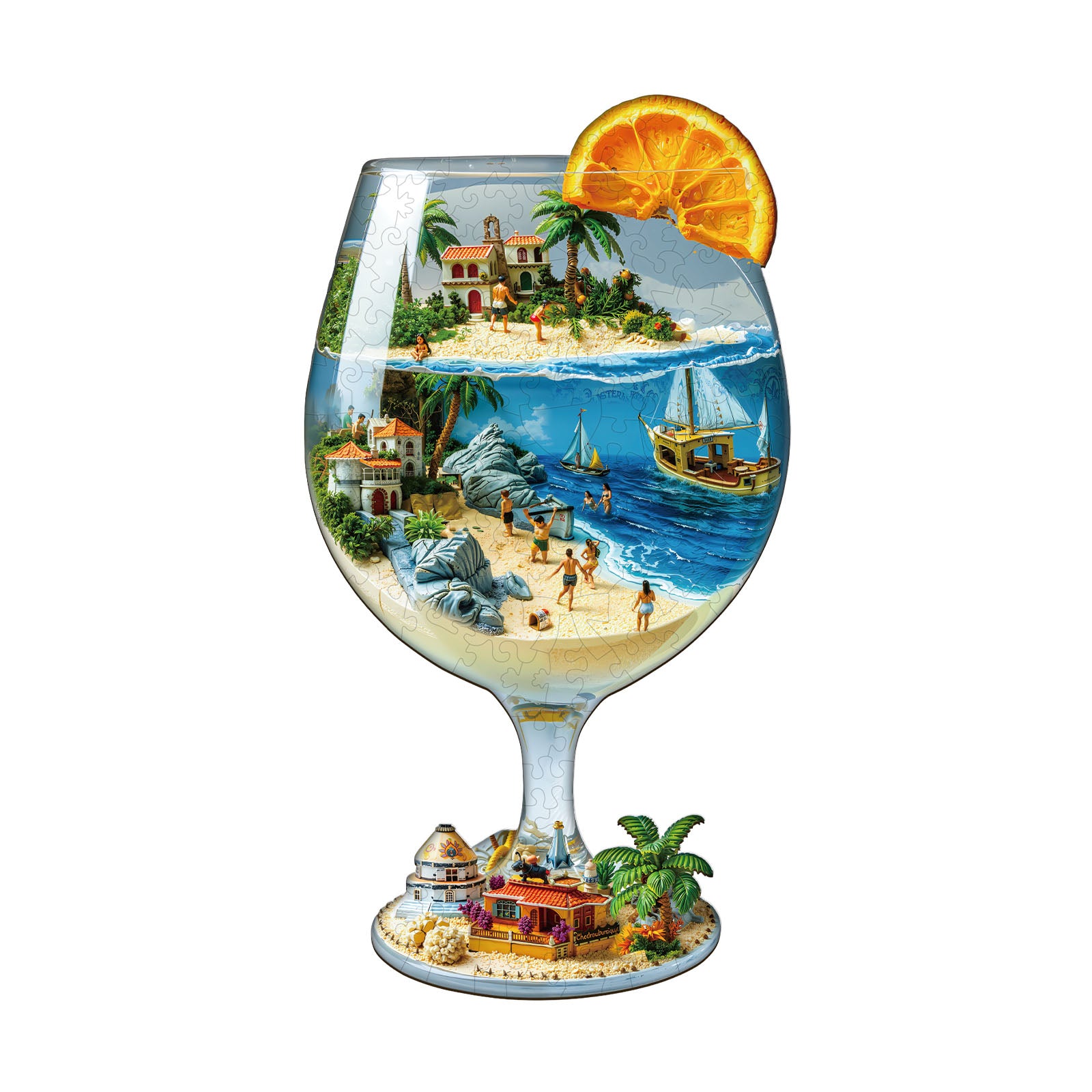 Blue Holiday Wooden Jigsaw Puzzle