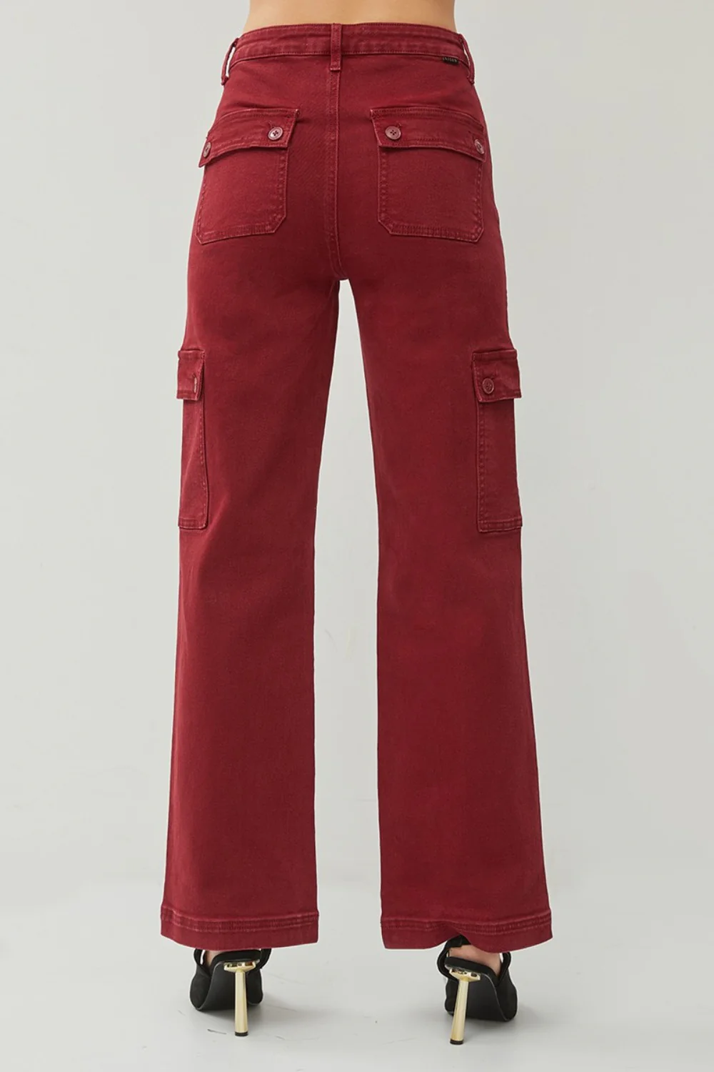 Full Size High Rise Wide Leg Cargo Jeans