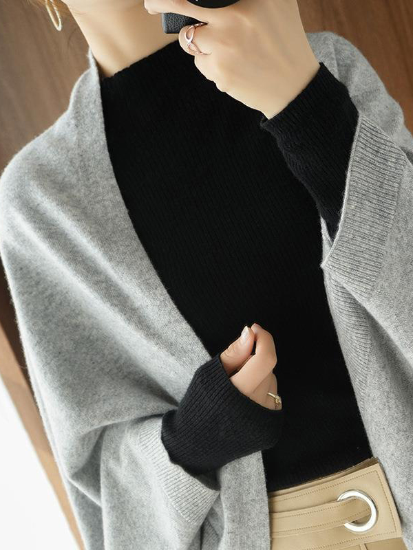 Casual Loose Solid Color Shawl&Cloak