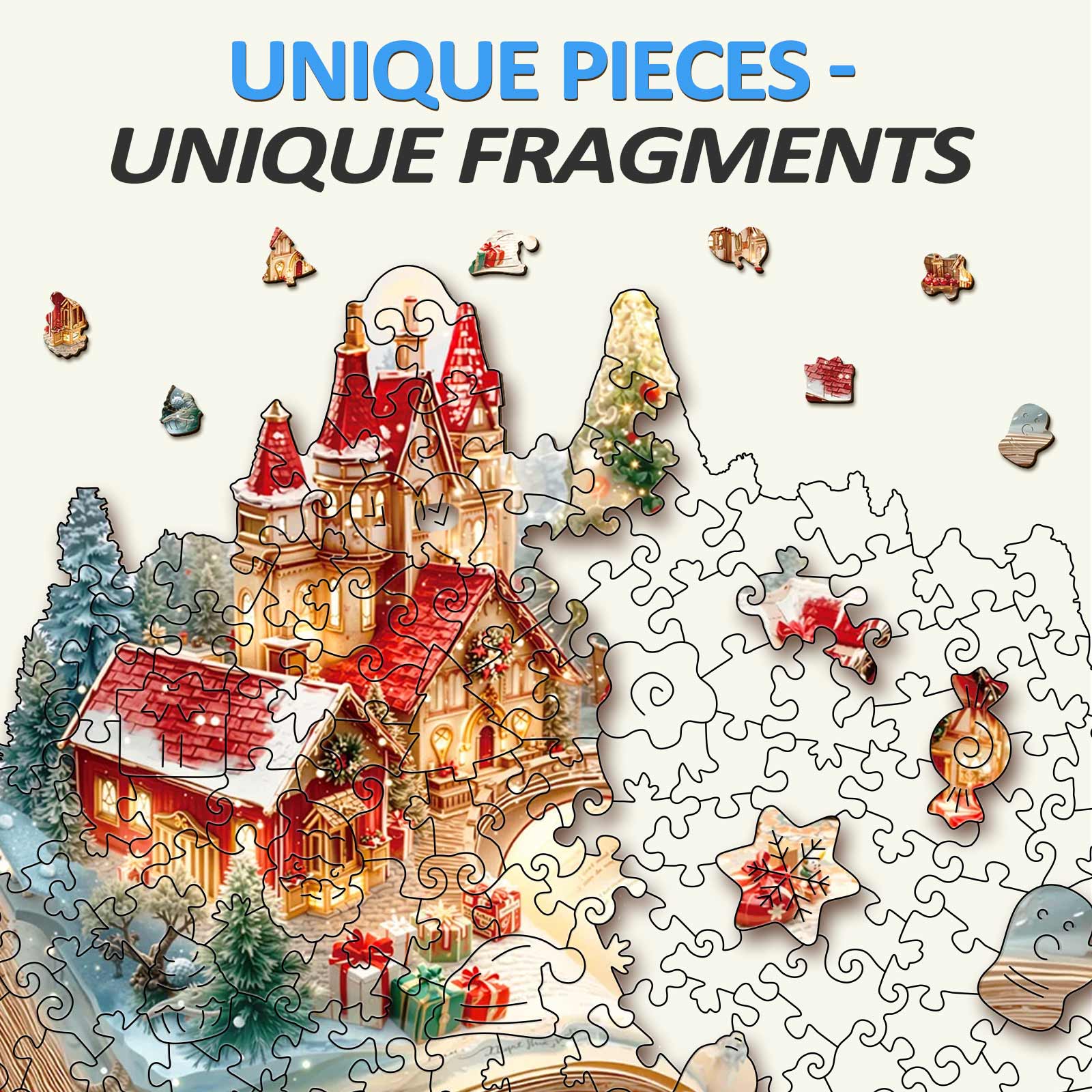 Christmas Pop-up Book Wooden Jigsaw Puzzle