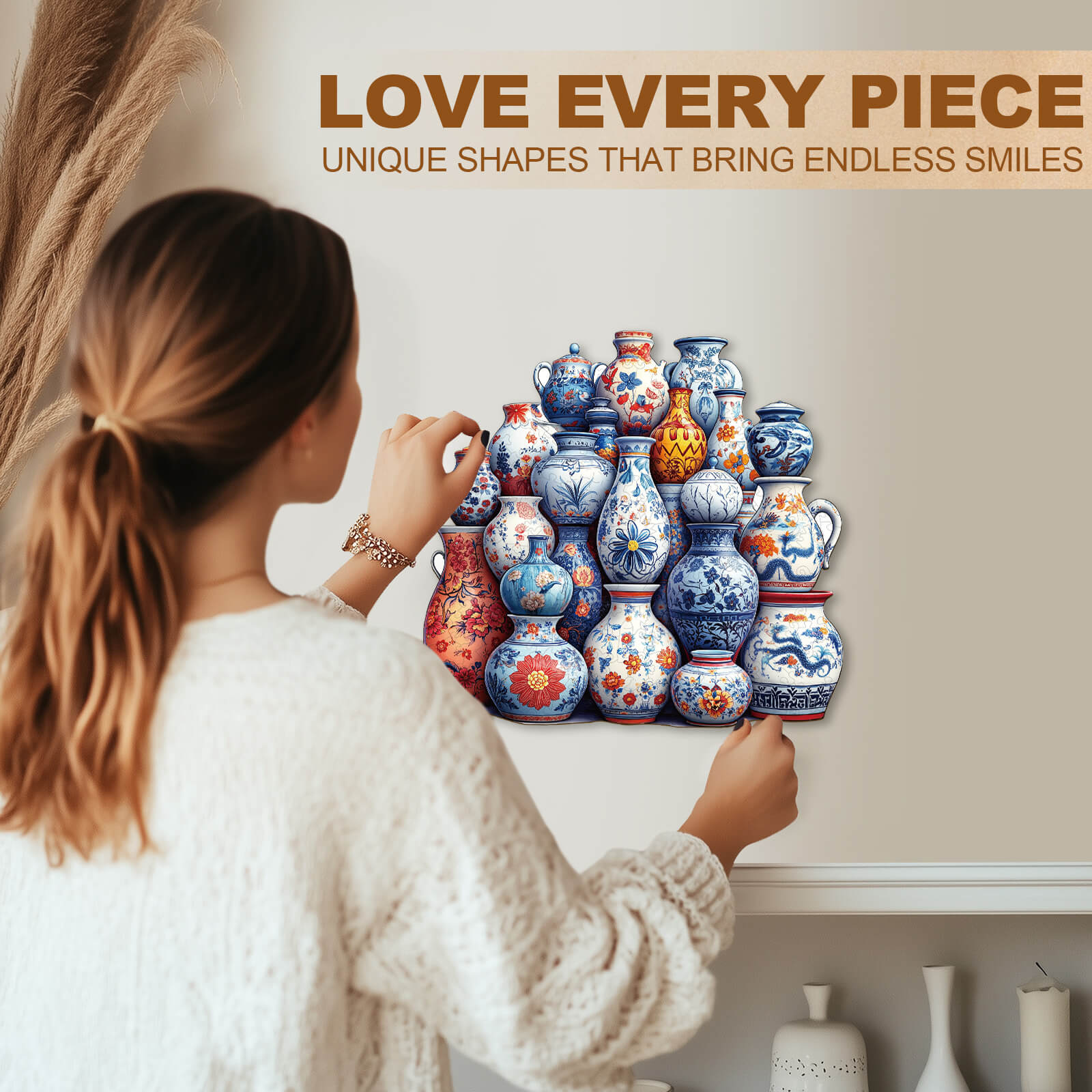 Blue and white porcelain Wooden Jigsaw Puzzle