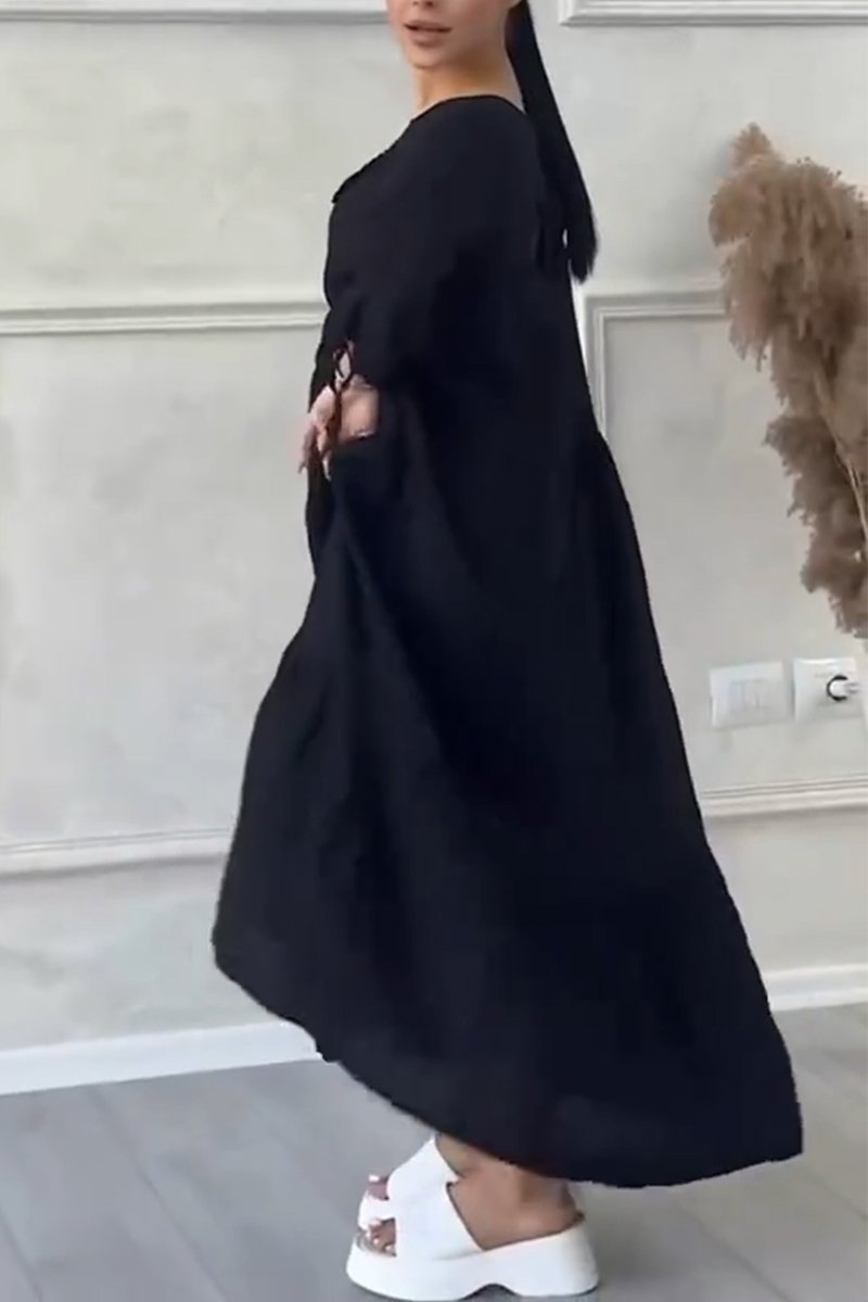 Women's Casual Cotton and Linen Gathered Floral Dress