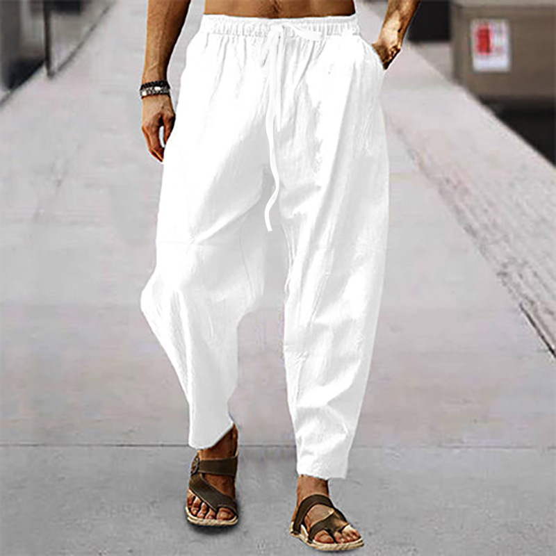 Men's Vintage Drawstring Casual Cotton Linen Pants