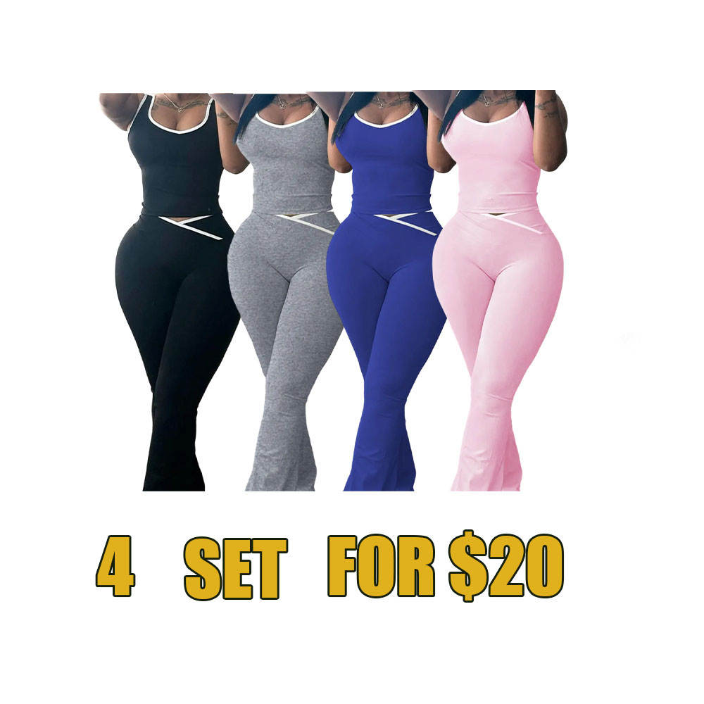 ✨Chic Colorblock Crmon Tank &. Dlarod PanteSet | Women's Sleeveless Gym YogaOutfit